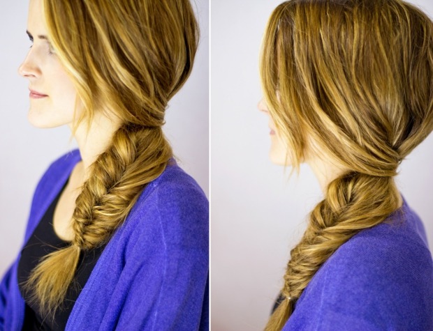 Návod na zapletanie rybieho kosti pre zapletané účesy pre blond vlasy Pokyny pletené účesy nápady blond vlasov