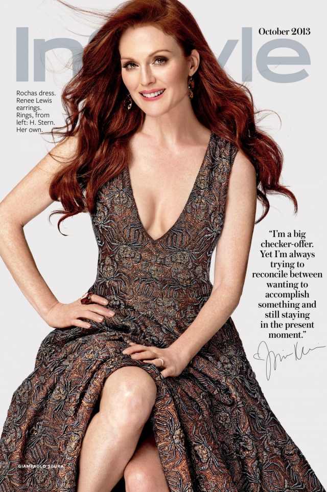julianne moore instyle magazine október 2013 štíhly perfektný vzhľad časopis julianne moore instyle, október 2013, vyzerajú štíhlo