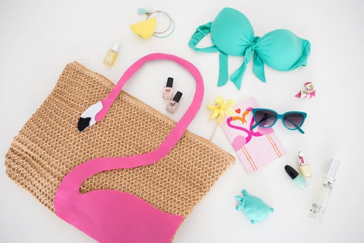 flamingo deco taška plážová ozdoba