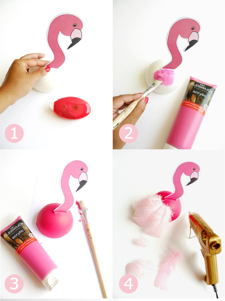 plameniakové dekorácie detské narodeninové karty