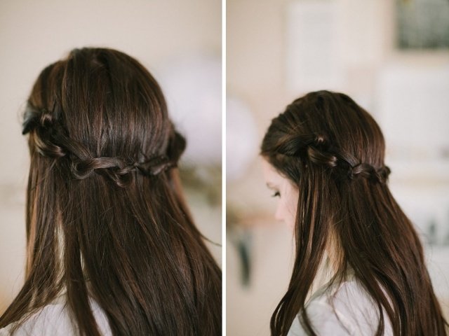 krásny zapletaný účes pre dlhé vlasy - hippie look Pletený účes pre otvorené vlasy -inštrukcie-polootvorené-dlhé vlasy-hippie-look