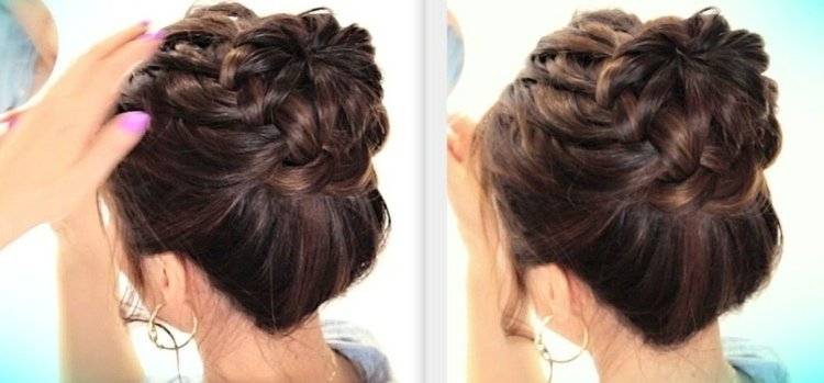 Pekne zapletaný účes je tiež skvelou voľbou pre špeciálne príležitosti Pletené účesy s ležérnym elegantným brunetovým vrkočom