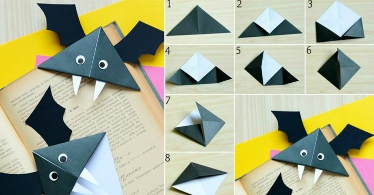 netopier drotár záložka-papier-origami-kniha-ozdoba