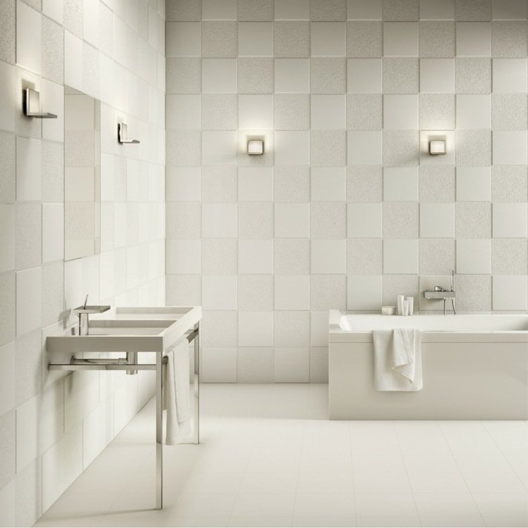 dlaždice pre kúpeľňu šachovnicový vzor biela 3d efektná vaňa očarujúca