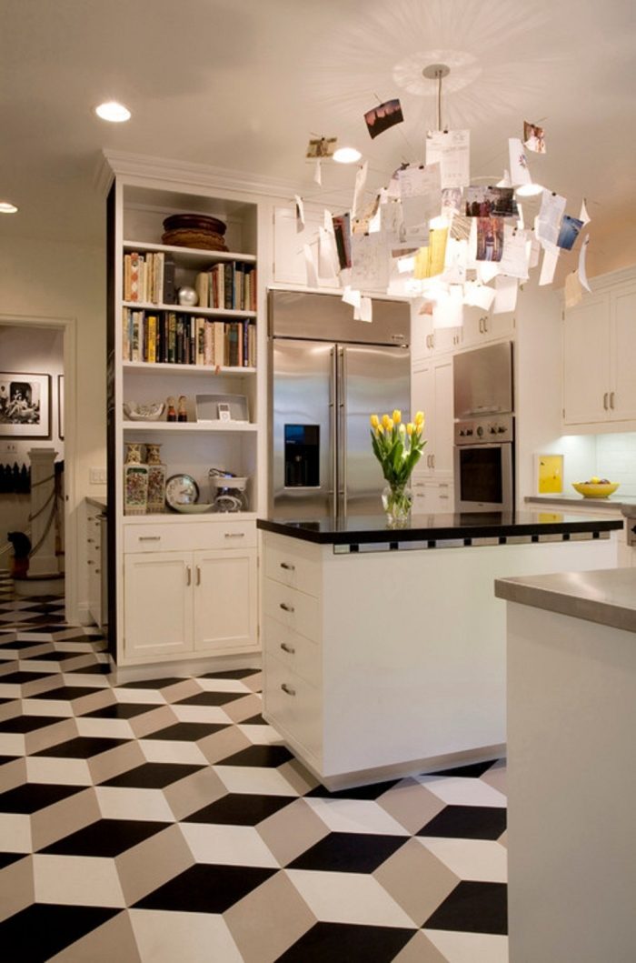 dlaždice-šachovnica-vzor-čierna-biela-kuchyňa-3d-geometrická