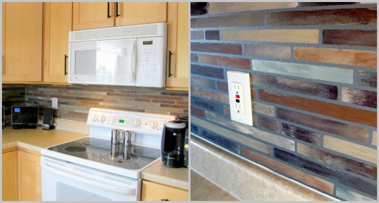 Vytvorte si vlastný vzor dlaždíc na kuchynskej stene maľba na obkladačky-farba na stenu-rustikálna-hnedá-urob si sám