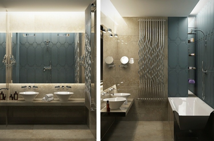 béžovo modré pastelové farby na obklady stien do kúpeľne