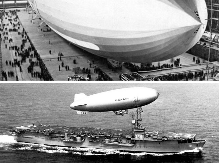 päť nadrozmerných zepelínových predmetov na vodnej a materskej vzducholodi americkí dopravcovia lietadiel