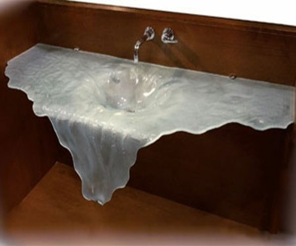 Drez Wasserfal CBD vyrobený z ručne vyrábaného skla jedinečné umývadlá - sklenená umývadlová batéria s vodopádovým vzhľadom