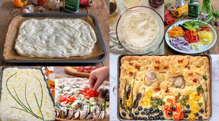 Záhrada Focaccia Recept na jednoduché recepty na chlieb so zeleninou