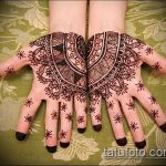 foto af mehendi -tatovering på håndfladen (mehendi on) (værdi) - eksempeltegning - 048
