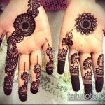 foto af mehendi -tatovering på håndfladen (mehendi on) (værdi) - eksempeltegning - 051