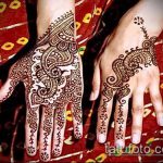 foto af mehendi -tatovering på håndfladen (mehendi on) (værdi) - eksempeltegning - 065