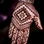 foto af mehendi -tatovering på håndfladen (mehendi on) (værdi) - eksempeltegning - 084