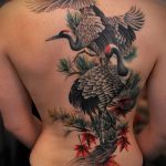 A kész gólya tetoválás hűvös változata - a rajz alkalmas gólya vagy daru tetováláshoz