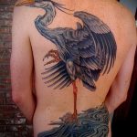 A meglévő gólya tetoválás tesztverziója - a rajz alkalmas gólya és virág tetováláshoz