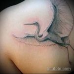 A gólya tetoválás tesztpéldája - a rajz alkalmas tetováló gólya legyekhez