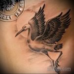 Egy meglévő gólya tetoválás tesztverziója - a rajz alkalmas gólya tetováláshoz a csuklón