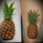 Zanimljiva verzija primijenjene tetovaže ananasa - crtež je prikladan za tetovažu ananasa na donjem dijelu leđa