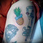 Izvorni primjer primijenjene tetovaže ananasa - crtež je prikladan za tetovažu ananasa na vratu