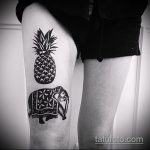Izvorna verzija gotove tetovaže ananasa - crtež je pogodan za tetovažu ananasa na prstu