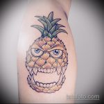 Izvorna verzija izvedene tetovaže ananasa - crtež je prikladan za tetovažu ananasa na vratu