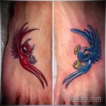 Példa egy befejezett tetováló angyalra és démonra - a rajz alkalmas egy angyal és egy démon tetoválására a hátán