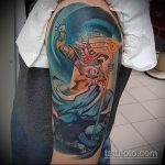 Egy remek példa egy elkészített Anubis tetoválásra - a rajz alkalmas Anubis tetováláshoz a nyakon