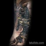 A kivégzett Anubis tetoválás érdekes változata - a rajz alkalmas Anubis isten tetoválására