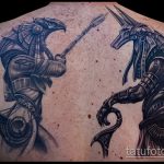 Egy érdekes példa a kész Anubis tetoválásra - a rajz alkalmas az egyiptomi istenek, Anubis tetoválására