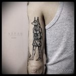 Az Anubis tetoválás remek példája - a rajz alkalmas anubis és bastet tetoválás megjelölésére