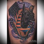 Az elvégzett Anubis tetoválás hűvös változata - a rajz alkalmas anubis tetoválásra a vállán