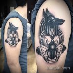 Az anubis tetoválás egyedülálló példája - a rajz alkalmas a hátán lévő anubis tetoválásra
