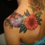 A meglévő árvácska tetoválás érdekes változata - a rajz alkalmas akvarell árvácska tetoválásra