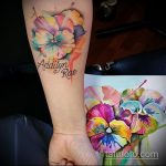 A kivitelezett árvácska tetoválás eredeti változata - a rajz árvácska virág tetováláshoz alkalmas