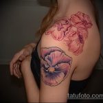 Jó példa egy kész árvácska tetoválásra - a rajz alkalmas akvarell árvácska tetoválásra