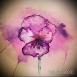 Egy meglévő árvácska tetoválás egyedülálló példája - a rajz alkalmas árvácskás tetoválásra a lábán