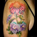 A kész árvácska tetoválás hűvös változata - a rajz alkalmas a karon lévő árvácskás tetováláshoz