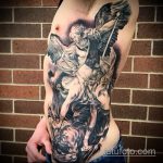 A meglévő tetoválás hűvös változata, Mihály arkangyal - a rajz alkalmas Mihály arkangyal tetoválására a karon