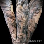 A tetovált Mihály arkangyal menő változata - a rajz alkalmas Mihály arkangyal tetoválására a lapockán