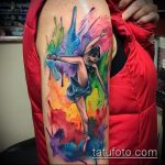 صورة وشم راقصة الباليه №705 - نسخة حصرية من النمط ، والتي يمكن استخدامها بنجاح في المعالجة والتطبيق كوشم راقصة الباليه والذئب