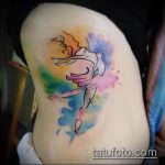 صورة وشم راقصة الباليه # 568 - نسخة رائعة من النمط ، والتي يمكن استخدامها بشكل جيد لتحويل وتطبيق كوشم راقصة باليه مع ذئب