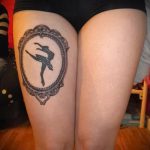 صورة وشم راقصة الباليه №891 - نسخة حصرية من النمط الذي يمكن استخدامه جيدًا لتحويل وتطبيق راقصة الباليه بالطيور كوشم