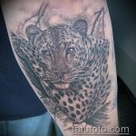 fotó a leopárd tetoválásról # 945 - a minta egyedi változata, amely könnyen használható feldolgozásra és leopárdtetoválásként a vállára