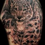 fotó a leopárd tetoválásról # 664 - a minta exkluzív változata, amely jól használható felülvizsgálathoz és leopárd tetováláshoz a háton