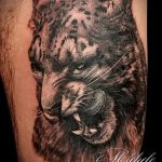 fotó a leopárd tetoválásról # 142 - a minta hűvös változata, amely jól használható átalakítására és leopárd tetoválásként történő alkalmazására a lábán