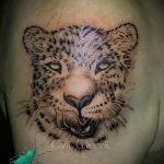 fotó a leopárd tetoválásról # 898 - a rajz hűvös változata, amely jól használható revízióhoz és tetováláshoz, mint egy hóleopárd