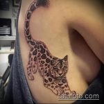 fotó a leopárd tetoválásról # 725 - a minta hűvös változata, amely könnyen használható változtatásra és leopárdtetoválásként a lábára