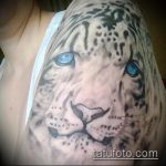 fotó a leopárd tetoválásról # 250 - a rajz hűvös változata, amely jól használható finomításra és leopárdtetoválásként a lapockára