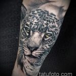 fotó a leopárd tetoválásról # 605 - a minta érdekes változata, amely sikeresen felhasználható a hóleopárd tetoválás átalakítására és alkalmazására